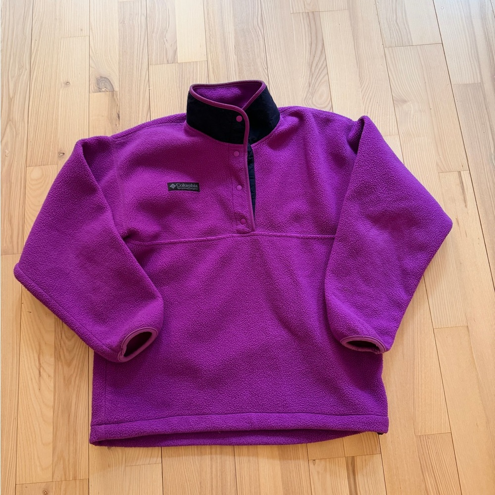 Vintage Columbia Made in USA Purple Fleece Pullover